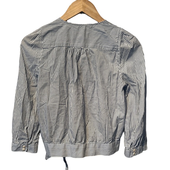 Madewell pinstripe crop wrap top size Small - Picture 3 of 5